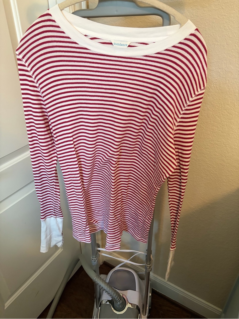 Sundance Red & White Striped Long Sleeve Tee